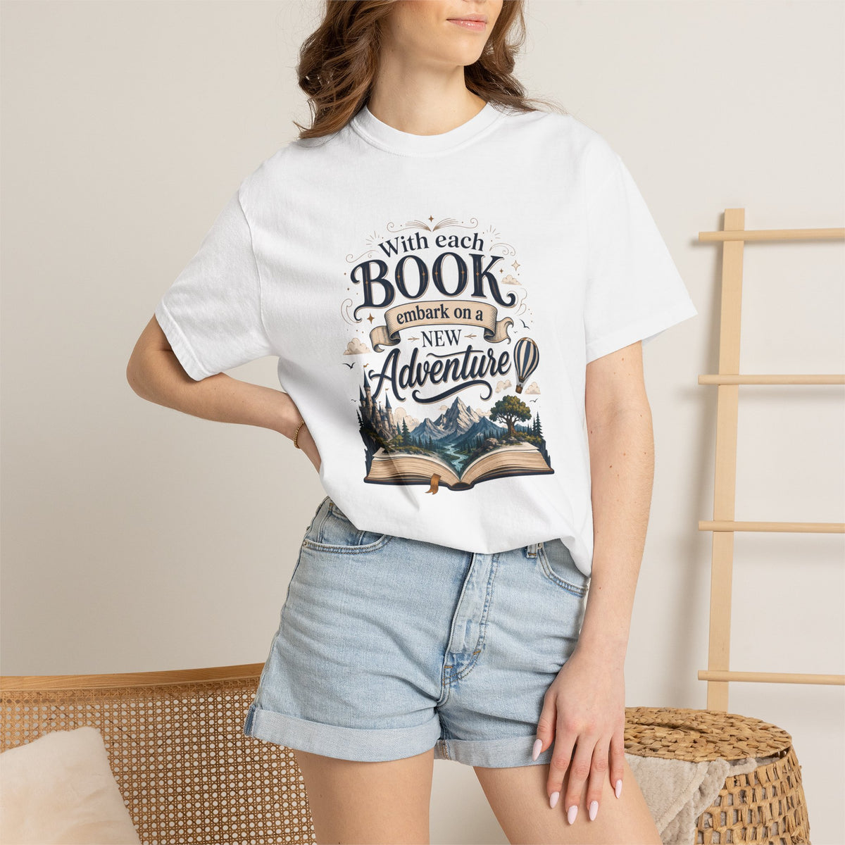 With Each Book Embarks a New Adventure Graphic Tee for Book Lovers Adventure Book T-Shirt