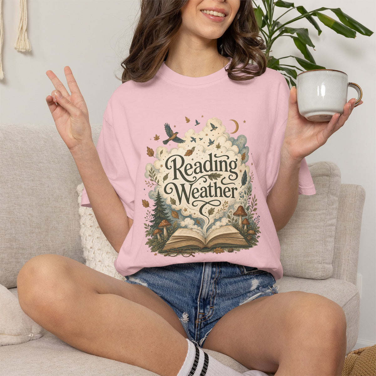 Reading Weather T-Shirt - Book Lover Graphic Tee