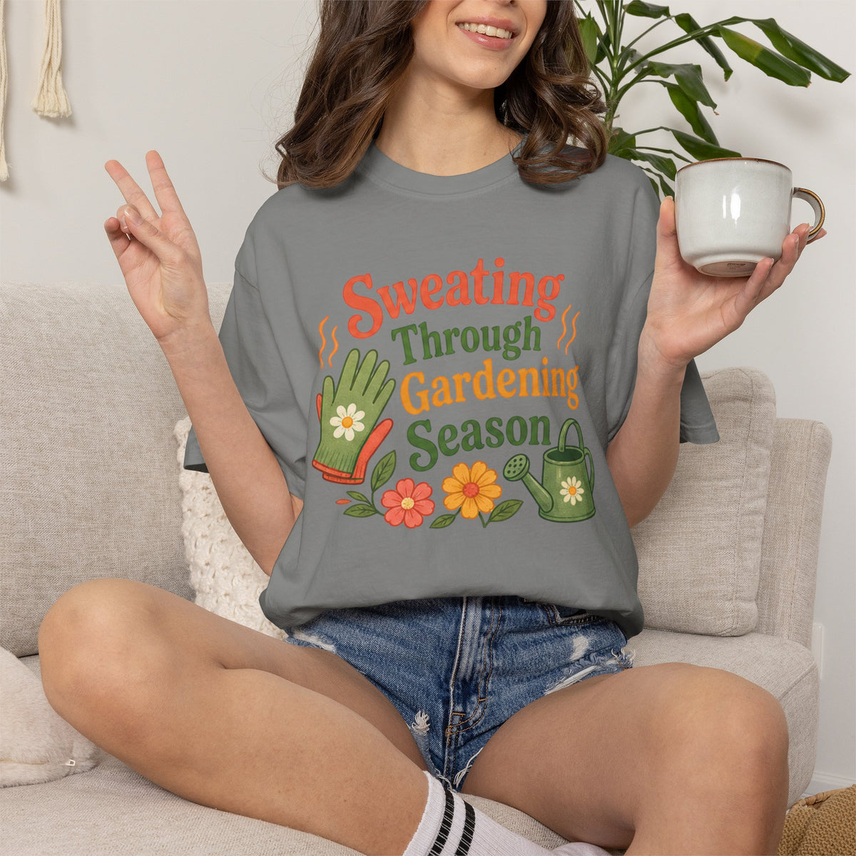 Sweating Through Gardening Season Menopause Humor Tee