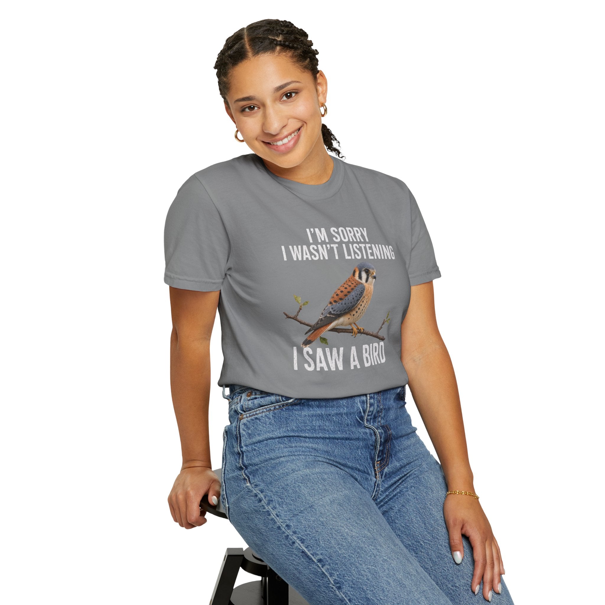 I'm Sorry I Wasn't Listening I Saw a Bird T-Shirt — American Kestrel Graphic