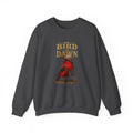 Crewneck Sweatshirt "We Bird at Dawn" — Red Scarlet Tanager Bird Illustration Cozy Pullover