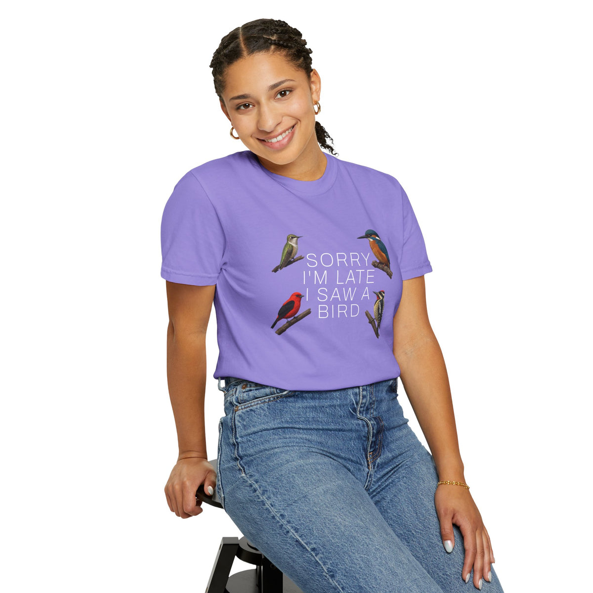 Sorry I’m Late I Saw a Bird T-Shirt - Birdwatching Tee for Nature Lovers