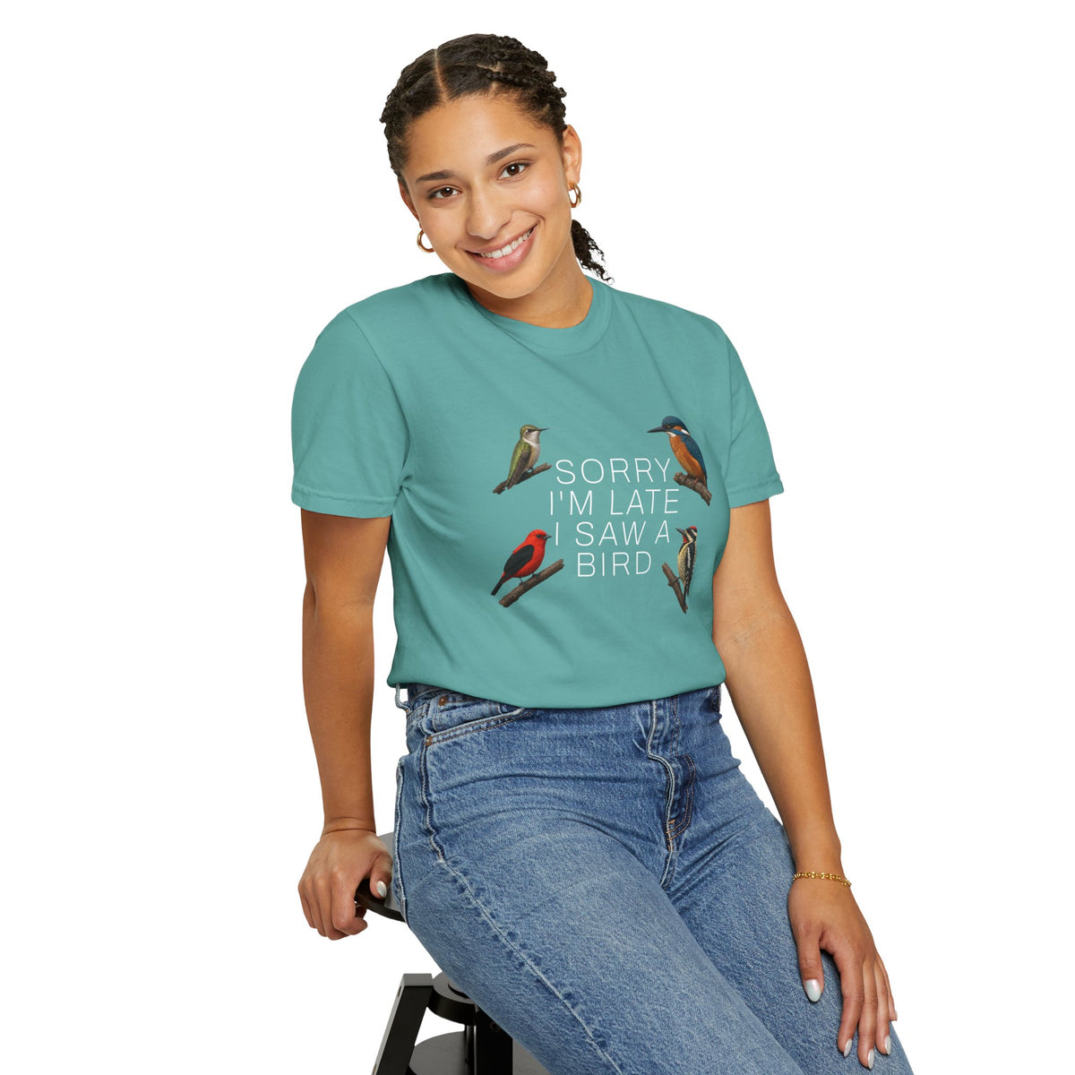 Sorry I’m Late I Saw a Bird T-Shirt - Birdwatching Tee for Nature Lovers