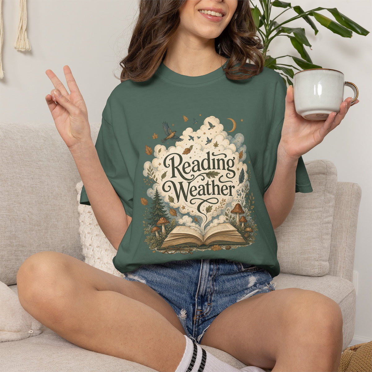 Reading Weather T-Shirt - Book Lover Graphic Tee