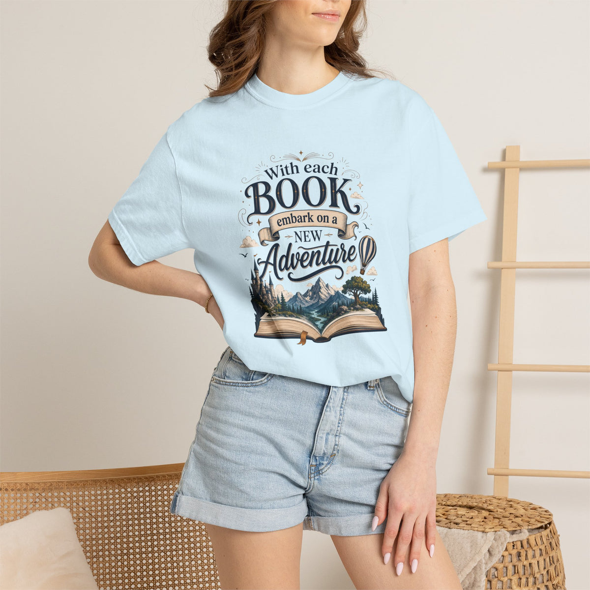 With Each Book Embarks a New Adventure Graphic Tee for Book Lovers Adventure Book T-Shirt