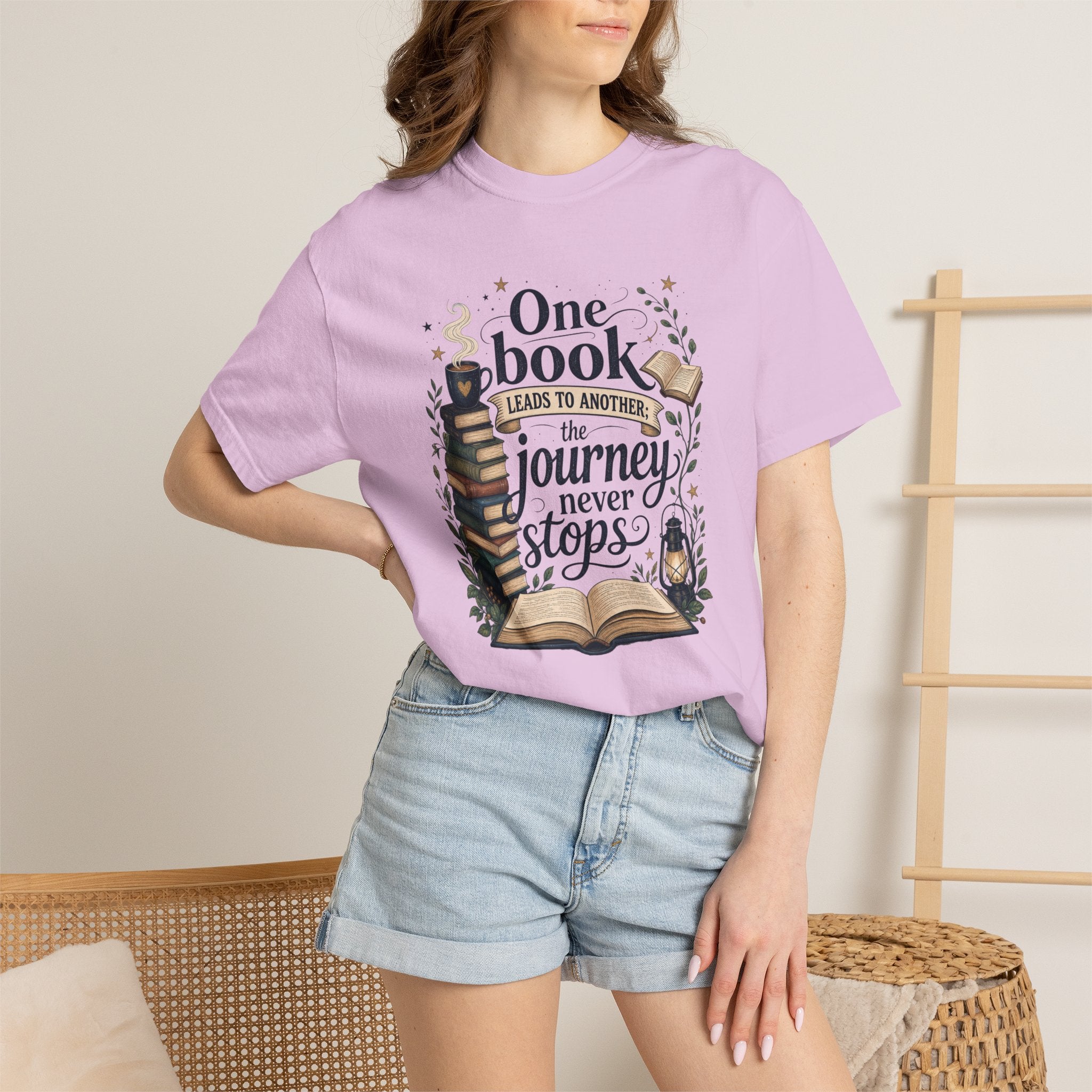 One Book Leads to Another, the Journey Never Stops Literary Graphic Tee