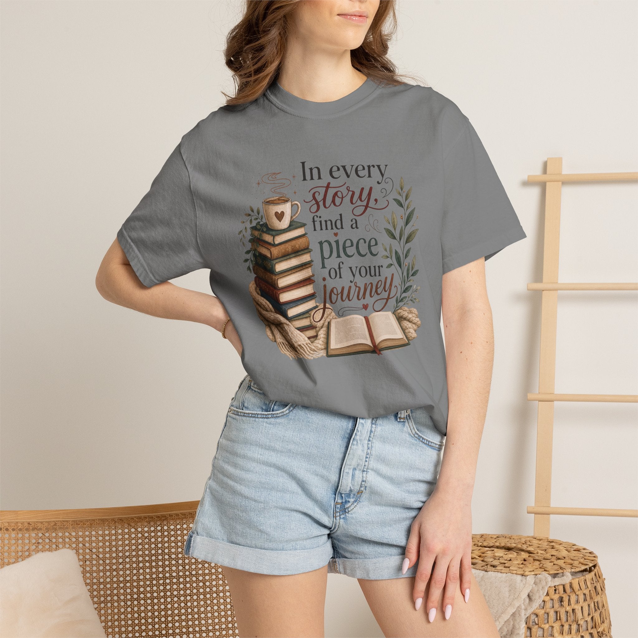 In Every Story Find a Piece of Your Journey Book Lover T-Shirt Literary Tee