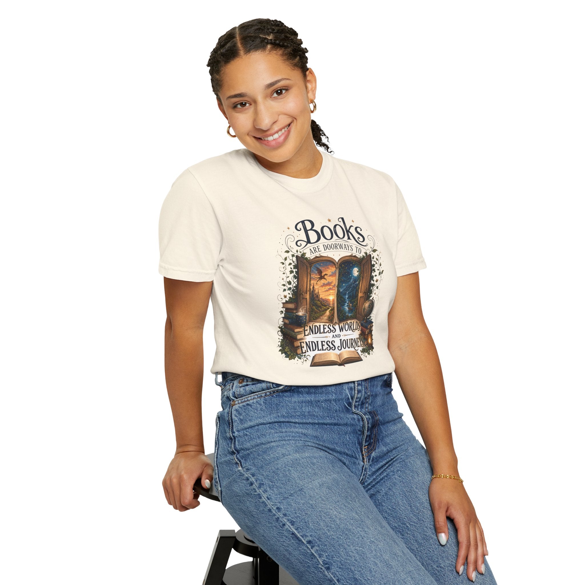 Books Aer Doorways to Endless Worlds and Endless Journeys T-Shirt