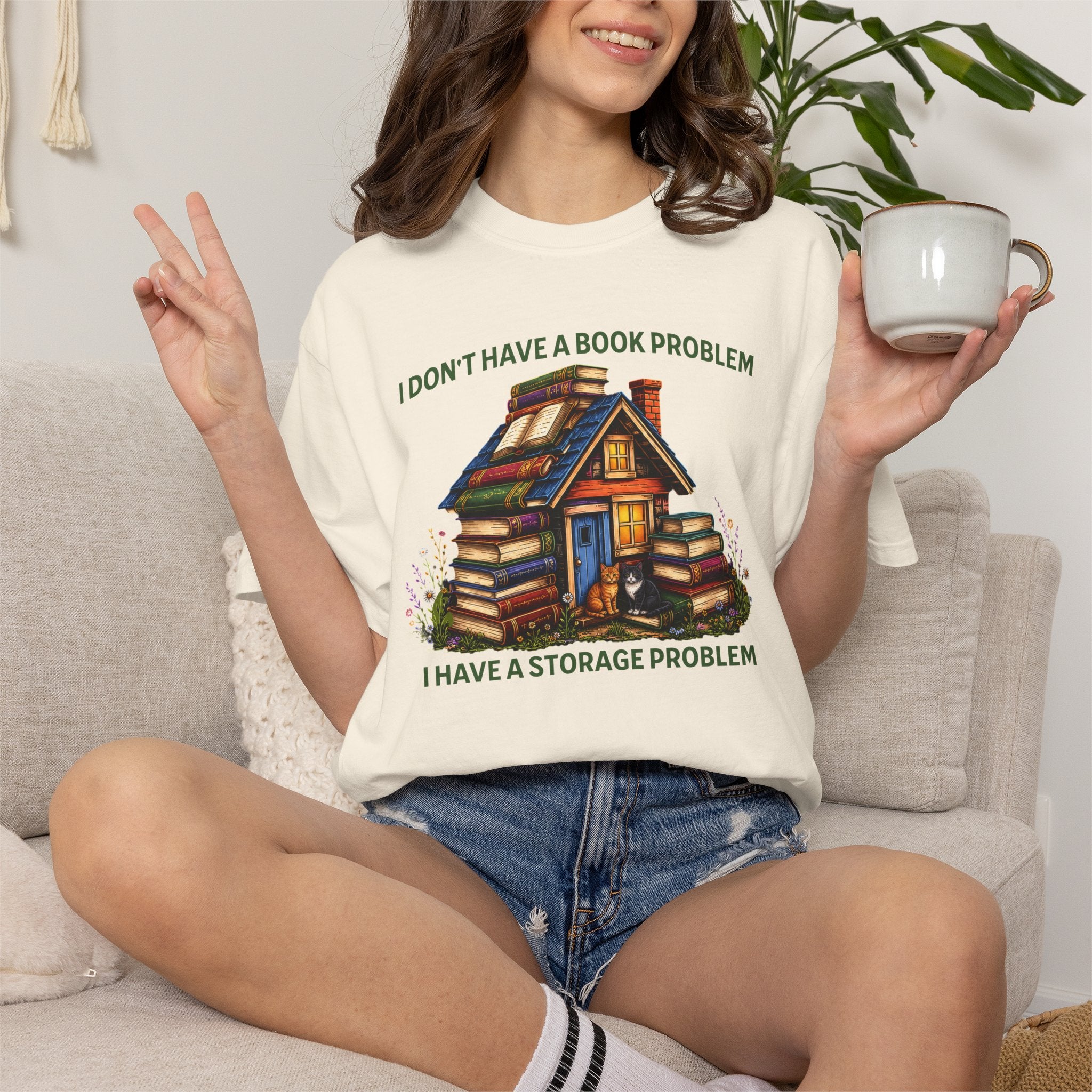 I Don’t Have a Book Problem, I Have a Storage Problem Cottagecore Book Lover T-Shirt