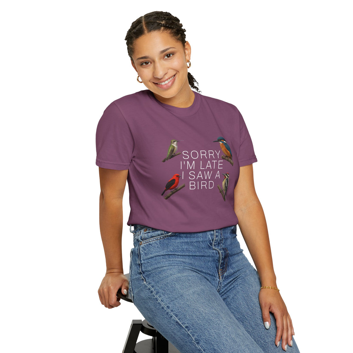 Sorry I’m Late I Saw a Bird T-Shirt - Birdwatching Tee for Nature Lovers