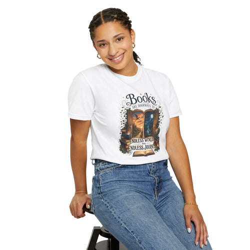 Books Aer Doorways to Endless Worlds and Endless Journeys T-Shirt