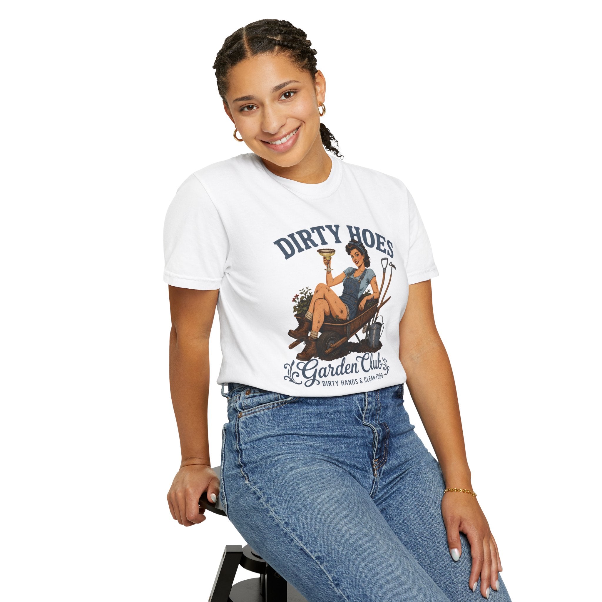 Dirty Hoes Garden Club T-Shirt - Vintage Pinup Gardening Tee