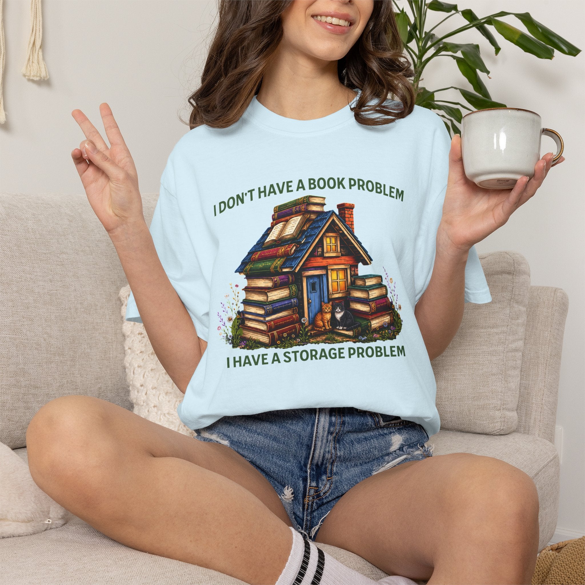 I Don’t Have a Book Problem, I Have a Storage Problem Cottagecore Book Lover T-Shirt