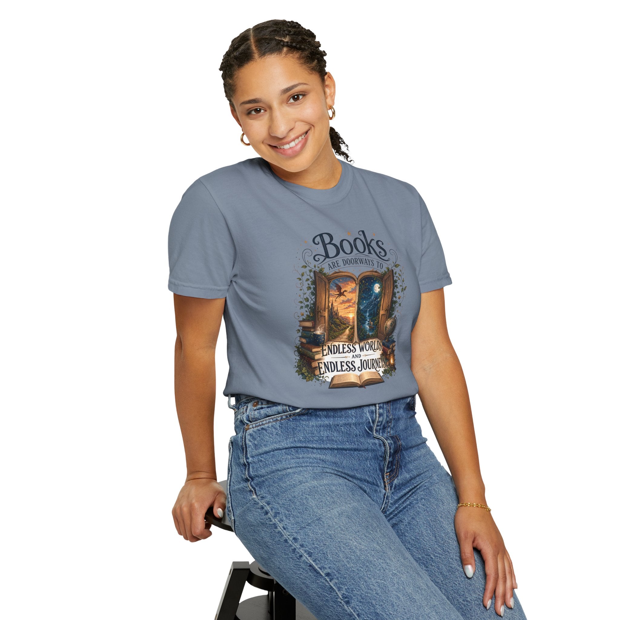 Books Aer Doorways to Endless Worlds and Endless Journeys T-Shirt