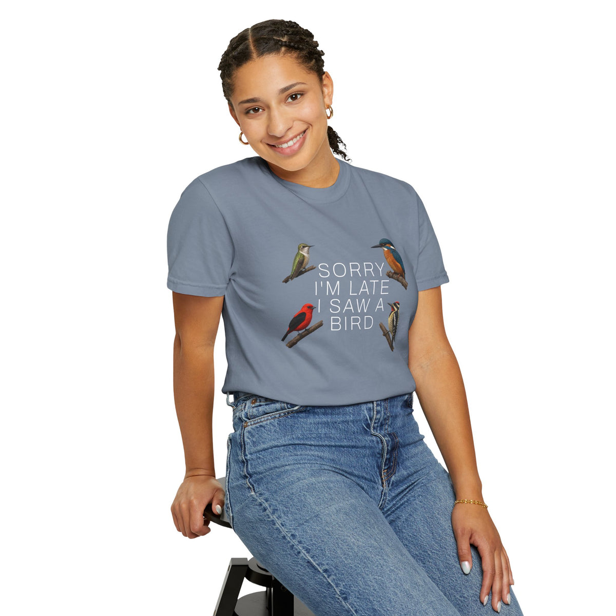 Sorry I’m Late I Saw a Bird T-Shirt - Birdwatching Tee for Nature Lovers