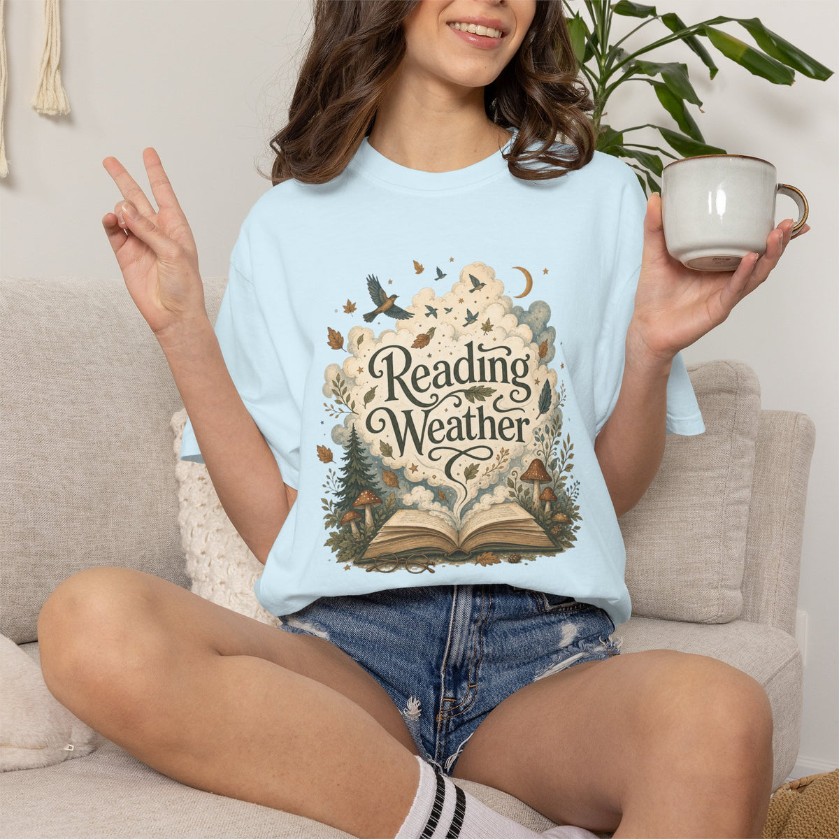 Reading Weather T-Shirt - Book Lover Graphic Tee