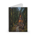 A-Frame Forest Cabin Spiral Notebook — Rustic Cozy Cottage Journal