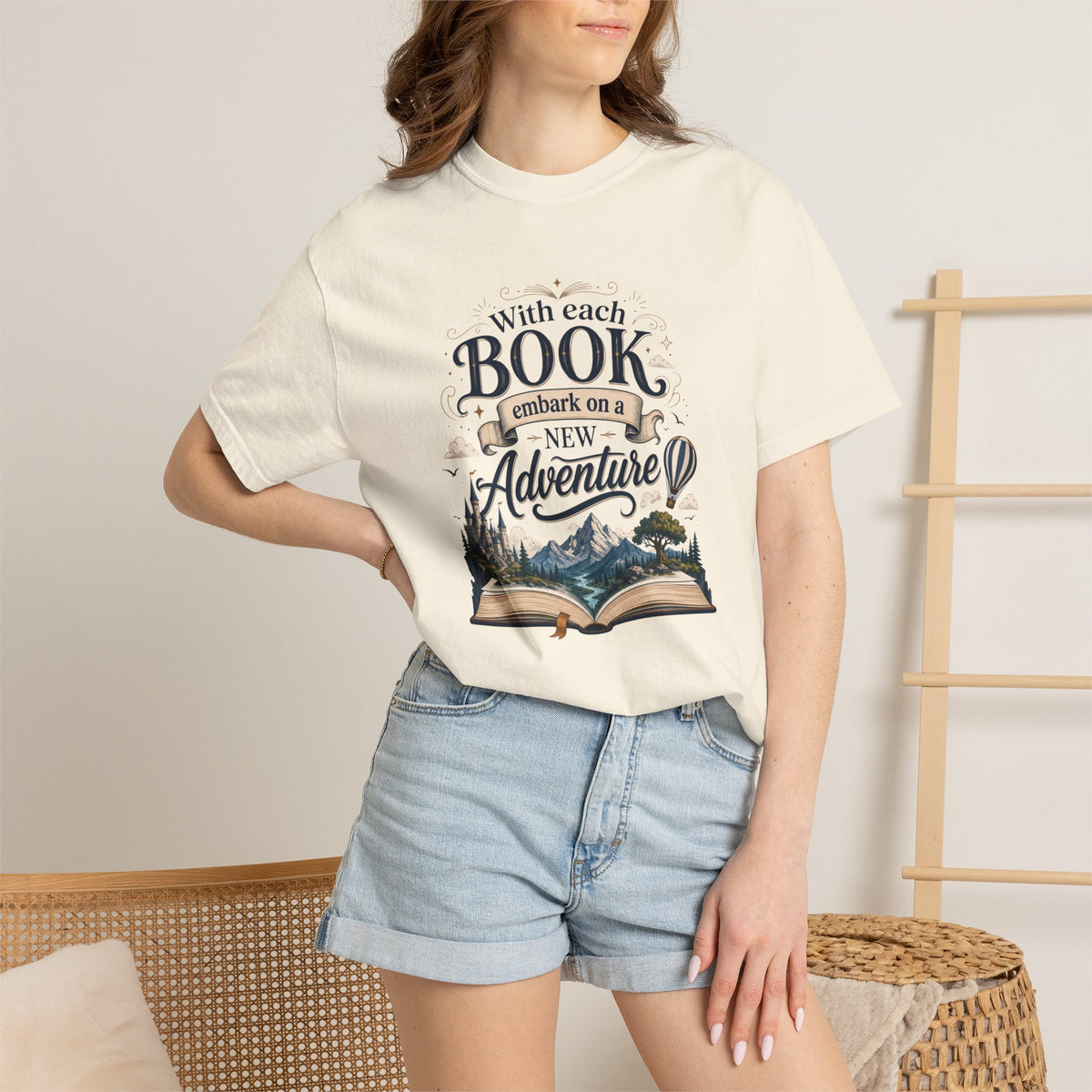 With Each Book Embarks a New Adventure Graphic Tee for Book Lovers Adventure Book T-Shirt