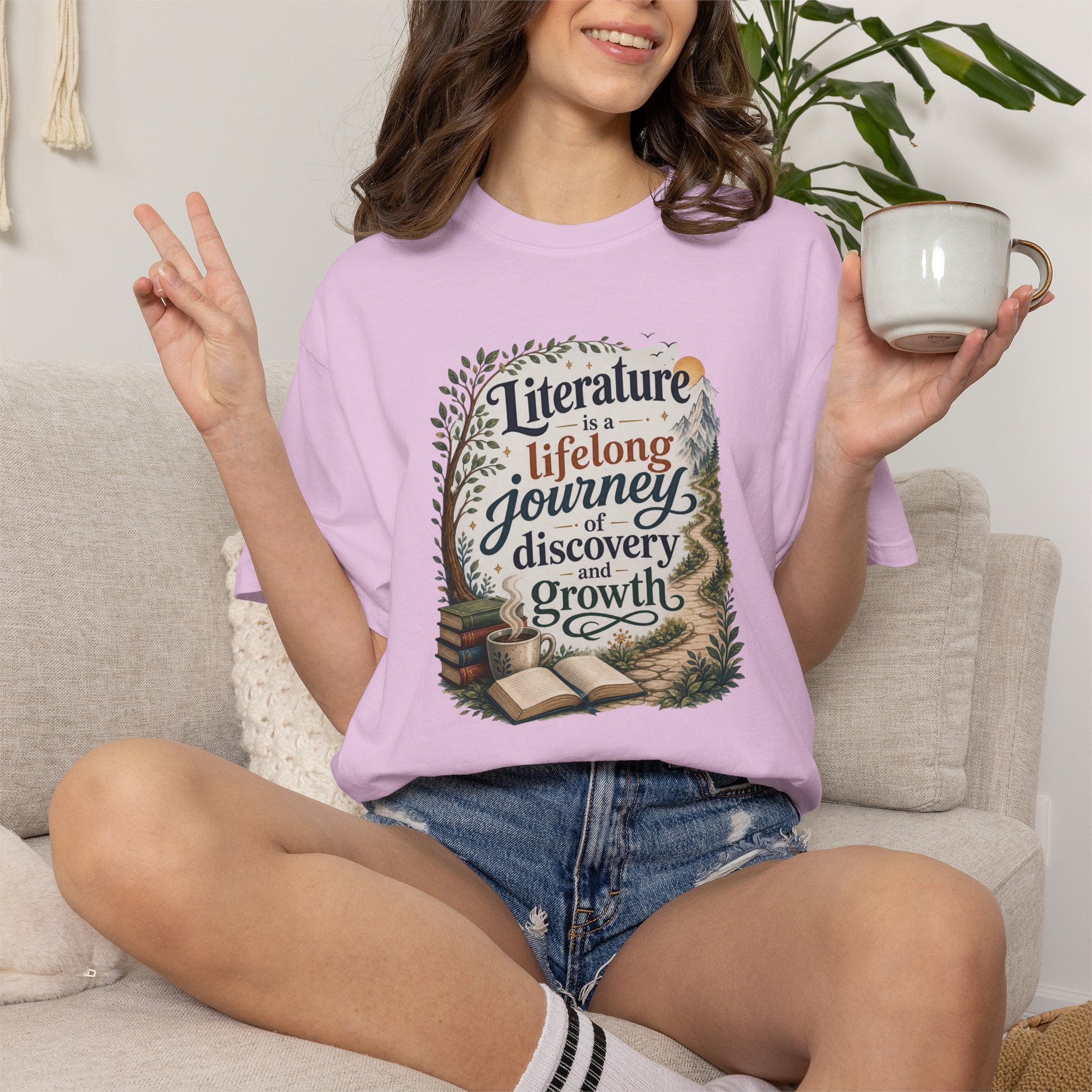 Literature is a Lifelong Journey of Discovery & Growth Book Lover Tee Literature Journey T-Shirt