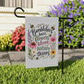 Bumblebees Buzz Garden Flag — Floral "Bumblebees Buzz, Flowers Bloom, Nature Thrives" Yard Banner