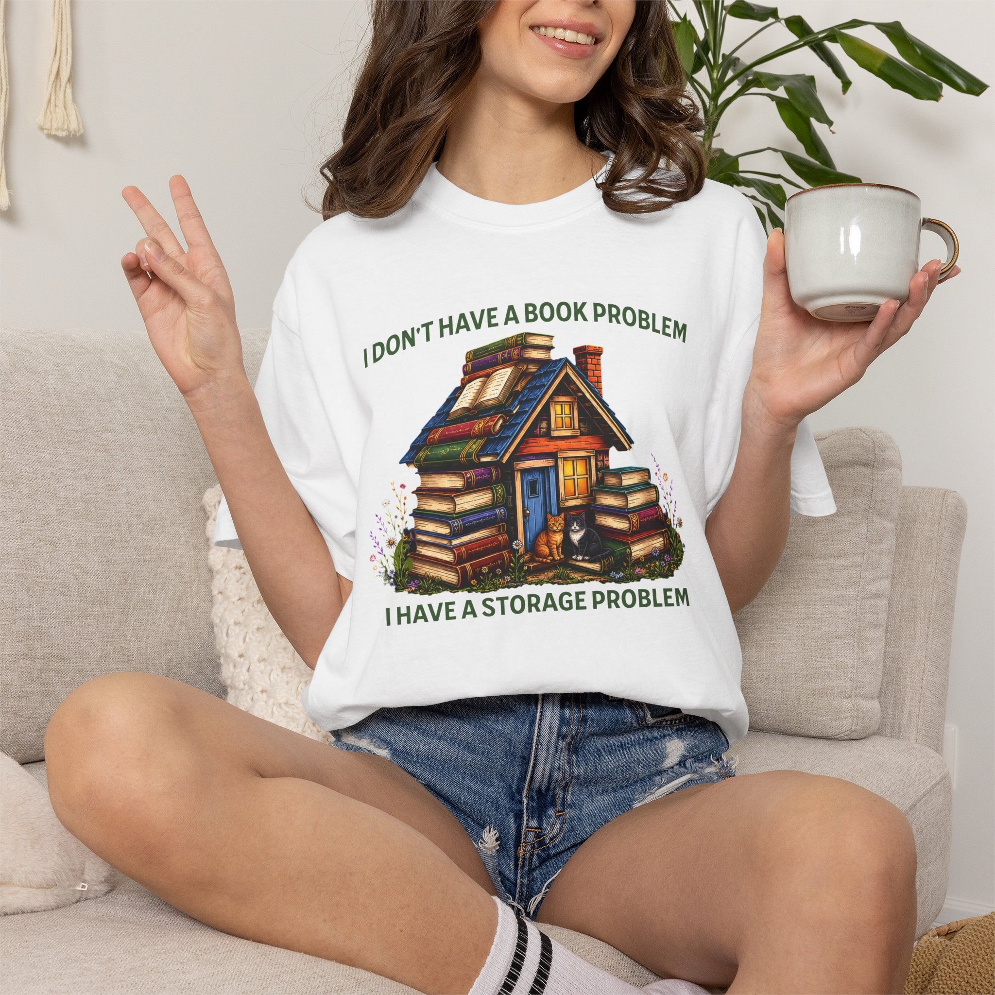 I Don’t Have a Book Problem, I Have a Storage Problem Cottagecore Book Lover T-Shirt