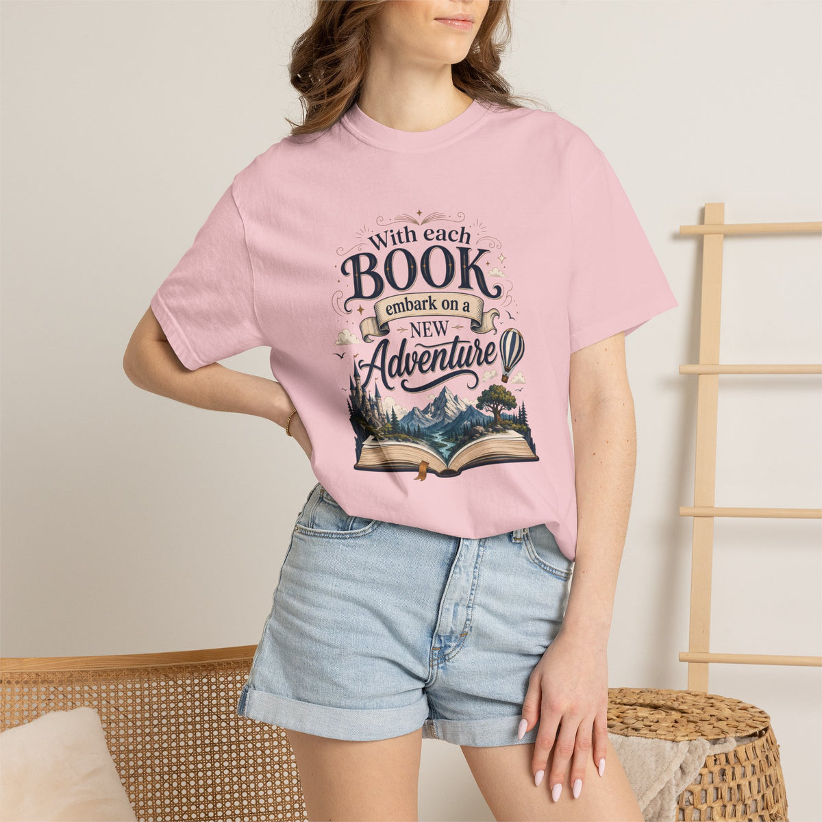 With Each Book Embarks a New Adventure Graphic Tee for Book Lovers Adventure Book T-Shirt