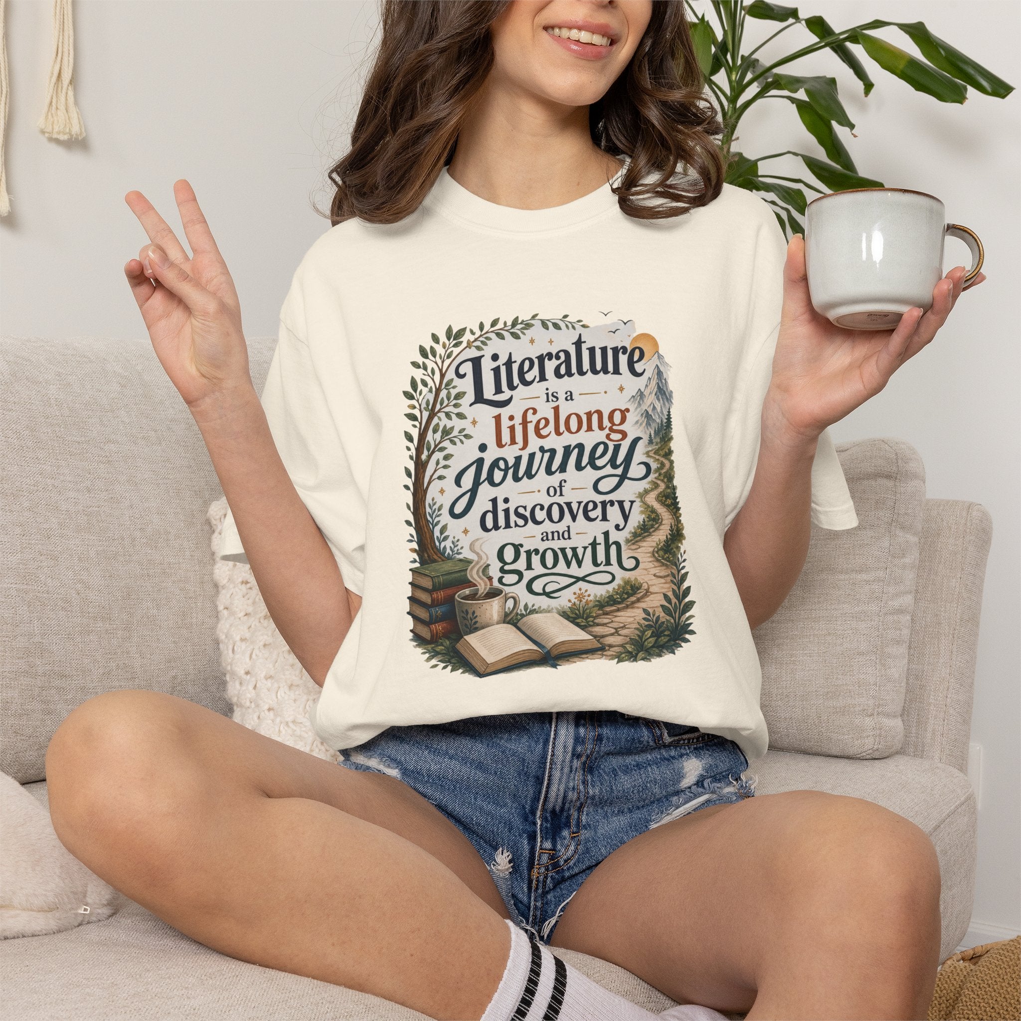 Literature is a Lifelong Journey of Discovery & Growth Book Lover Tee Literature Journey T-Shirt