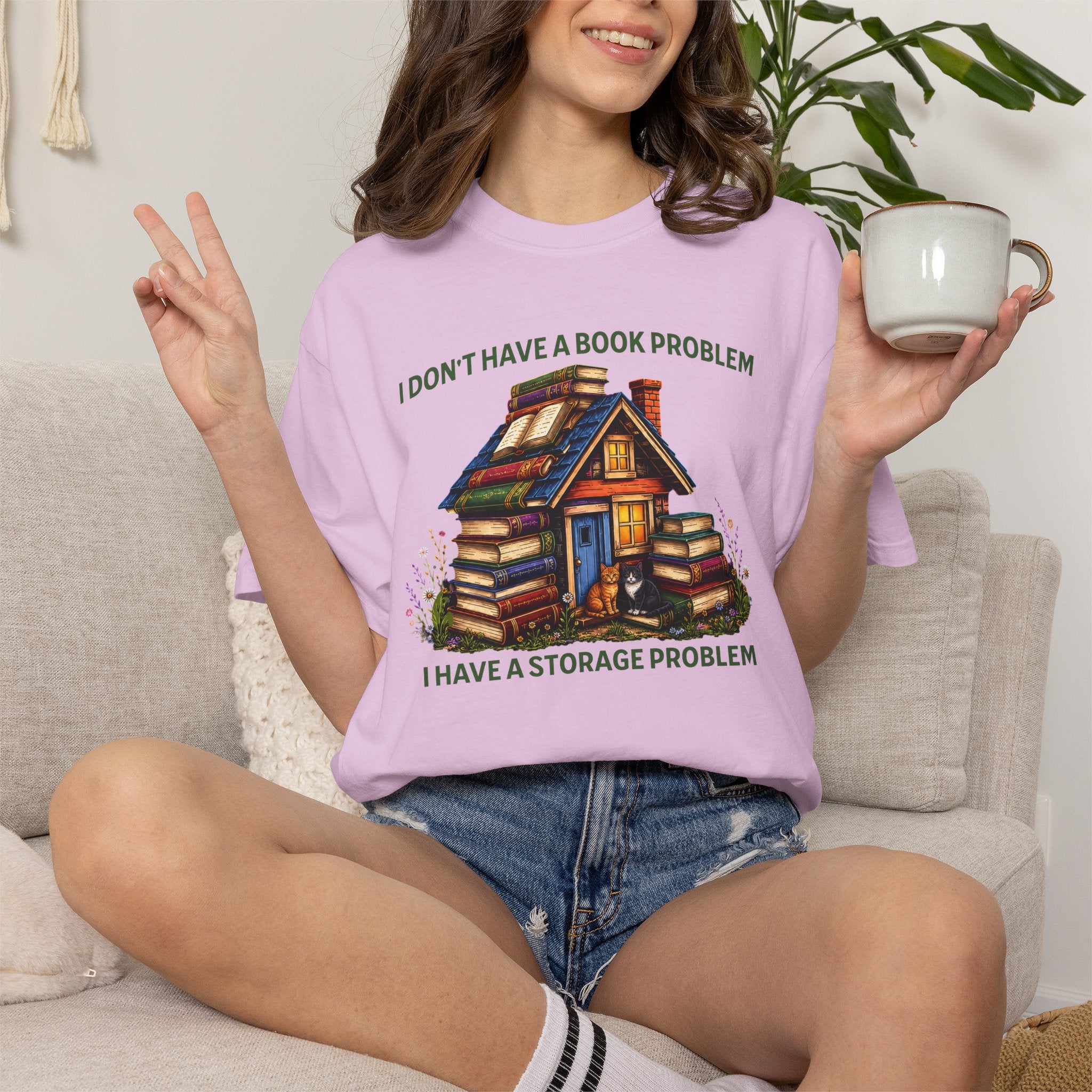 I Don’t Have a Book Problem, I Have a Storage Problem Cottagecore Book Lover T-Shirt