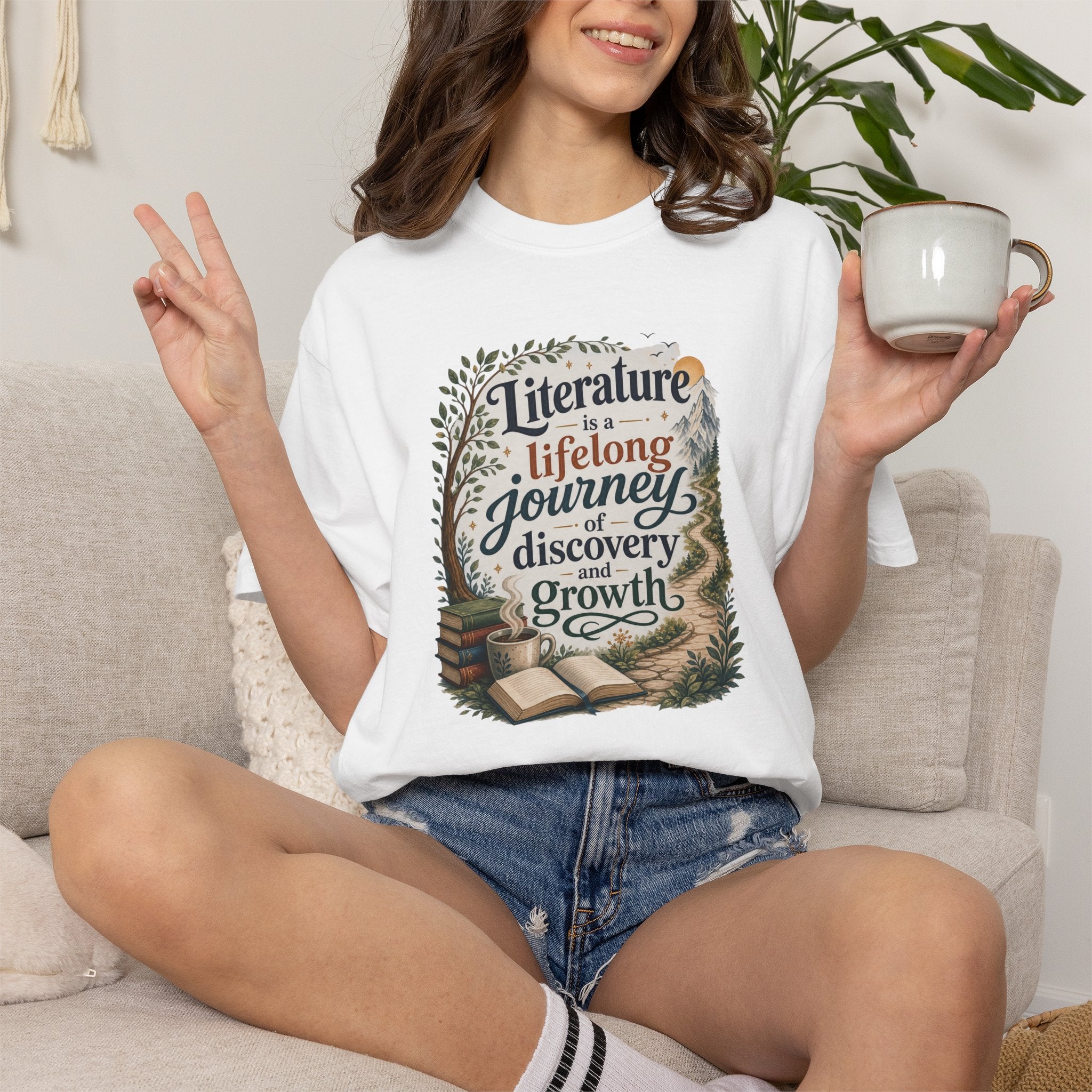Literature is a Lifelong Journey of Discovery & Growth Book Lover Tee Literature Journey T-Shirt