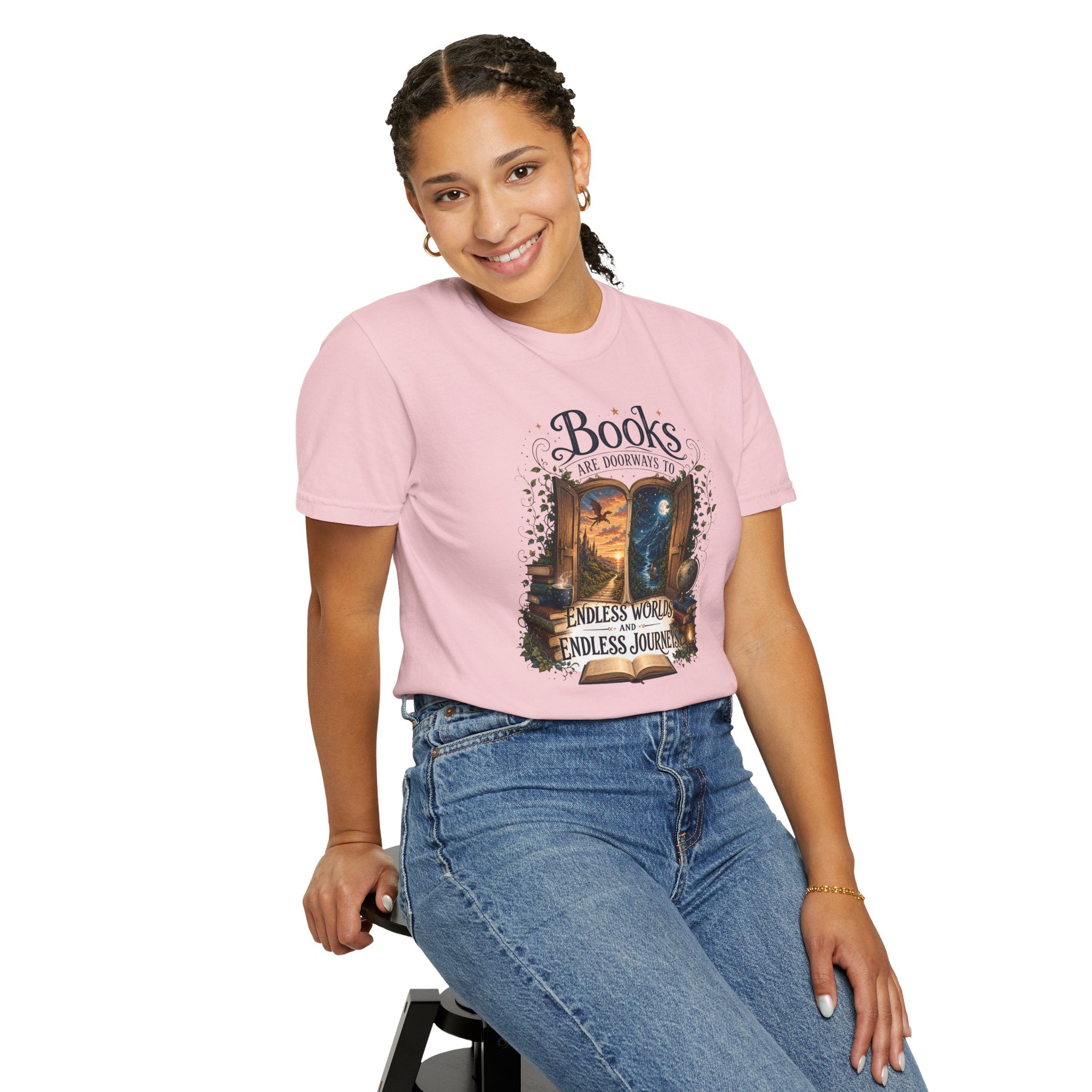 Books Aer Doorways to Endless Worlds and Endless Journeys T-Shirt