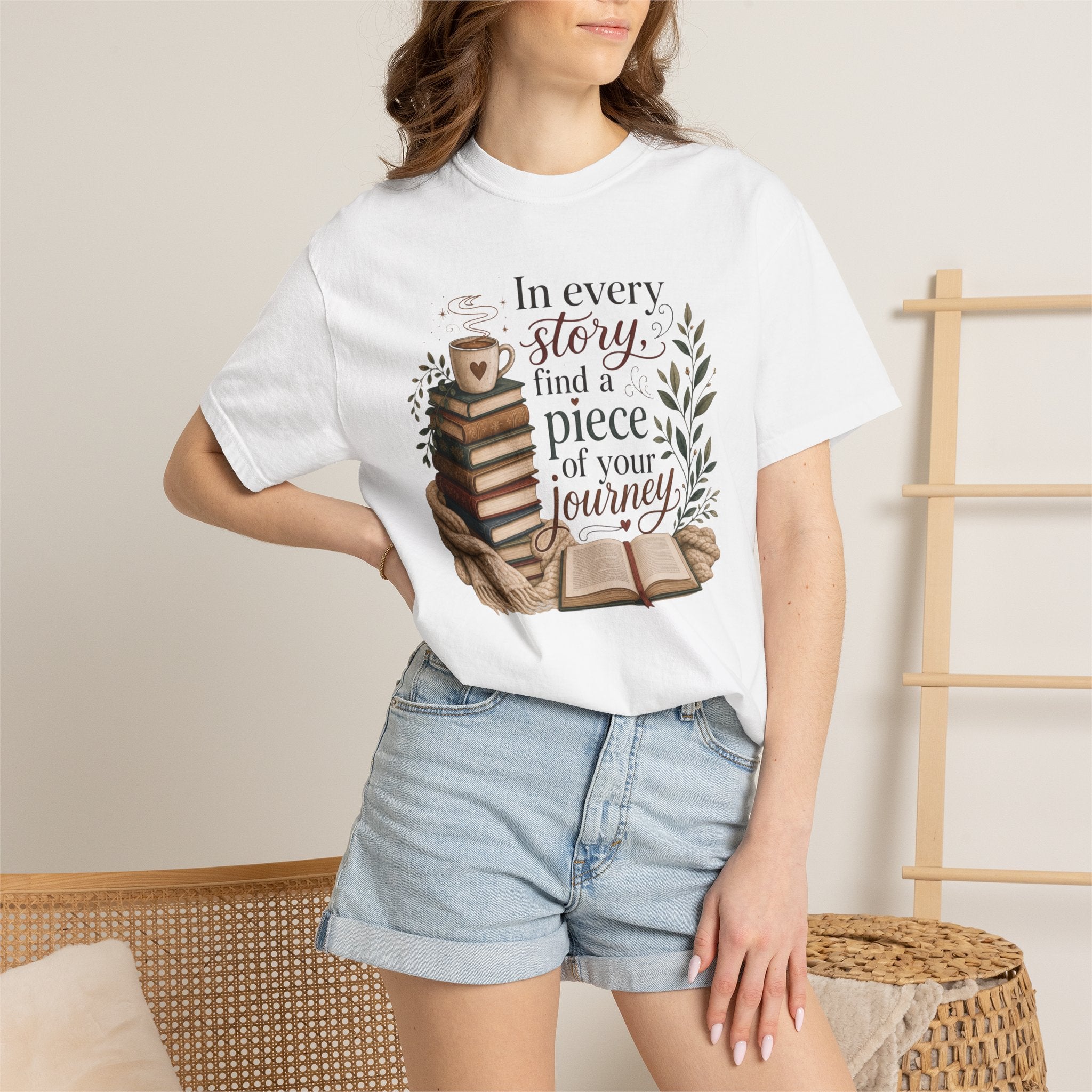 In Every Story Find a Piece of Your Journey Book Lover T-Shirt Literary Tee