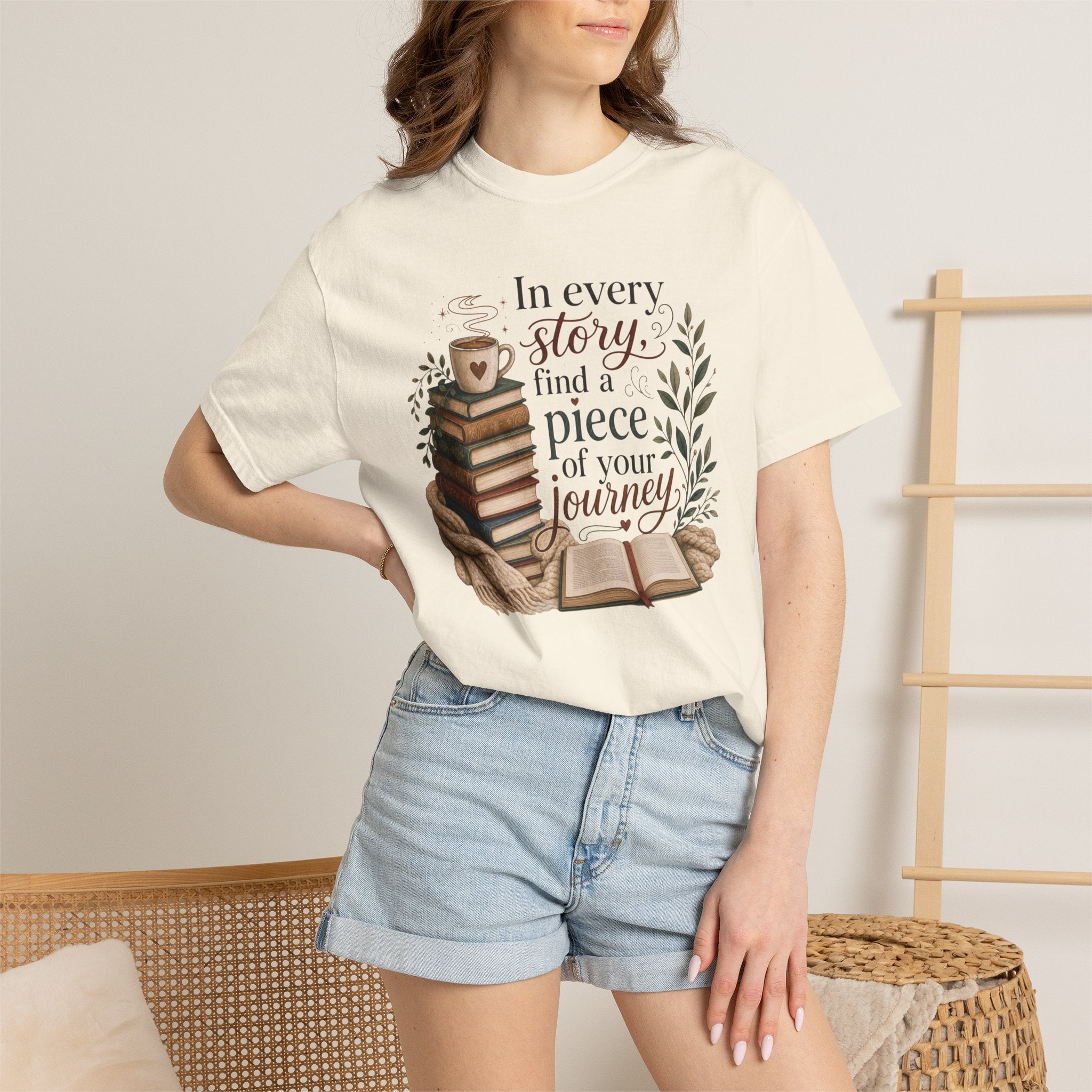 In Every Story Find a Piece of Your Journey Book Lover T-Shirt Literary Tee