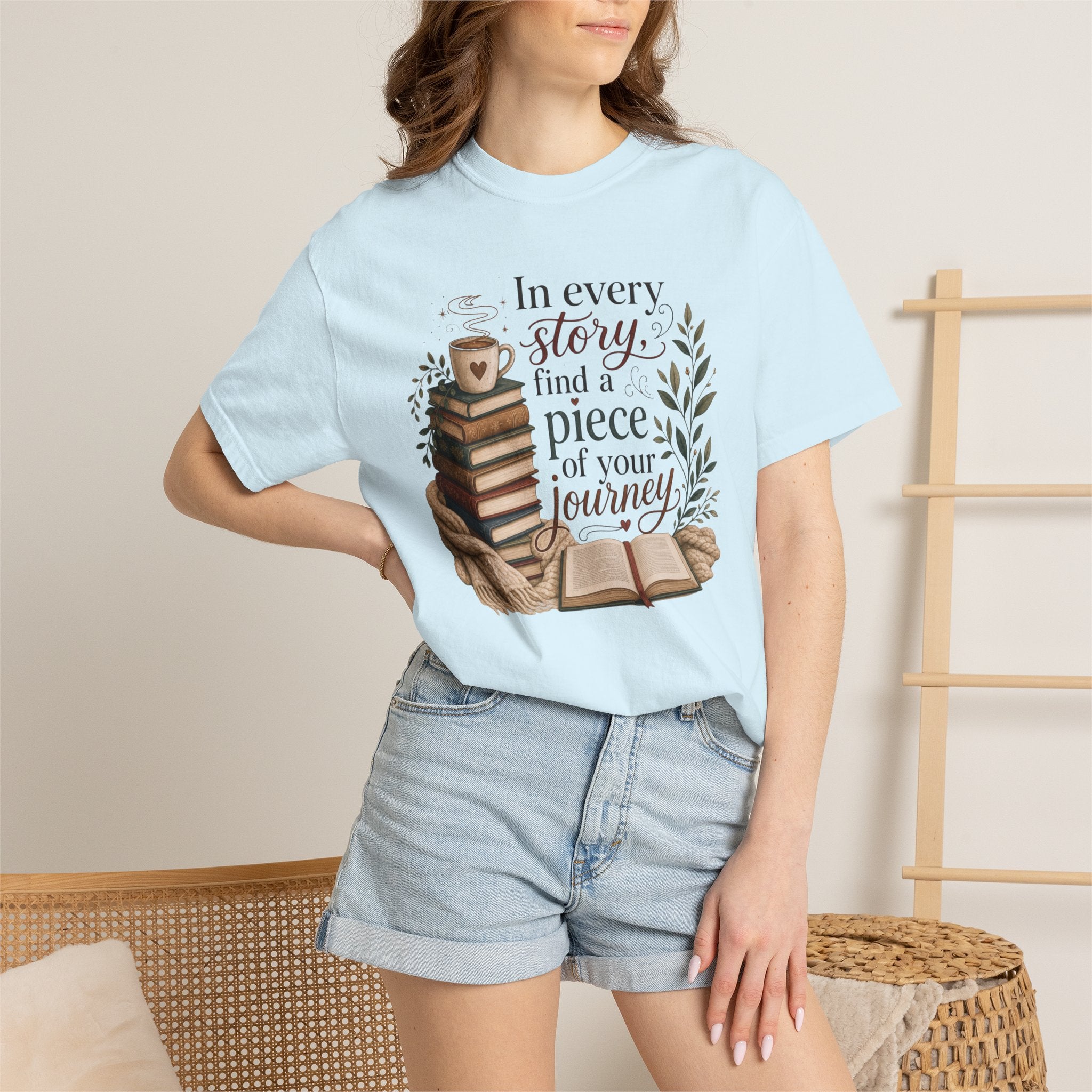 In Every Story Find a Piece of Your Journey Book Lover T-Shirt Literary Tee