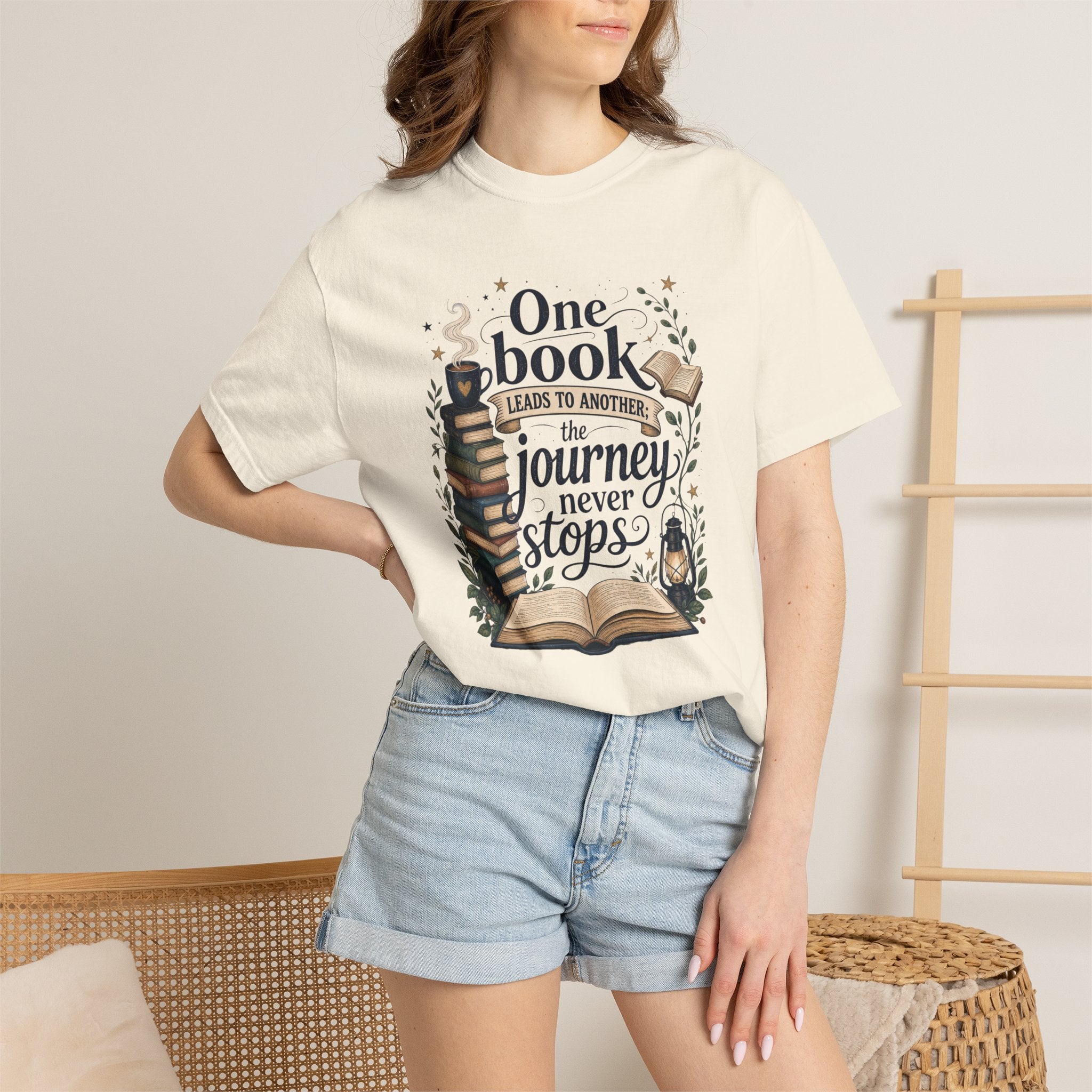 One Book Leads to Another, the Journey Never Stops Literary Graphic Tee