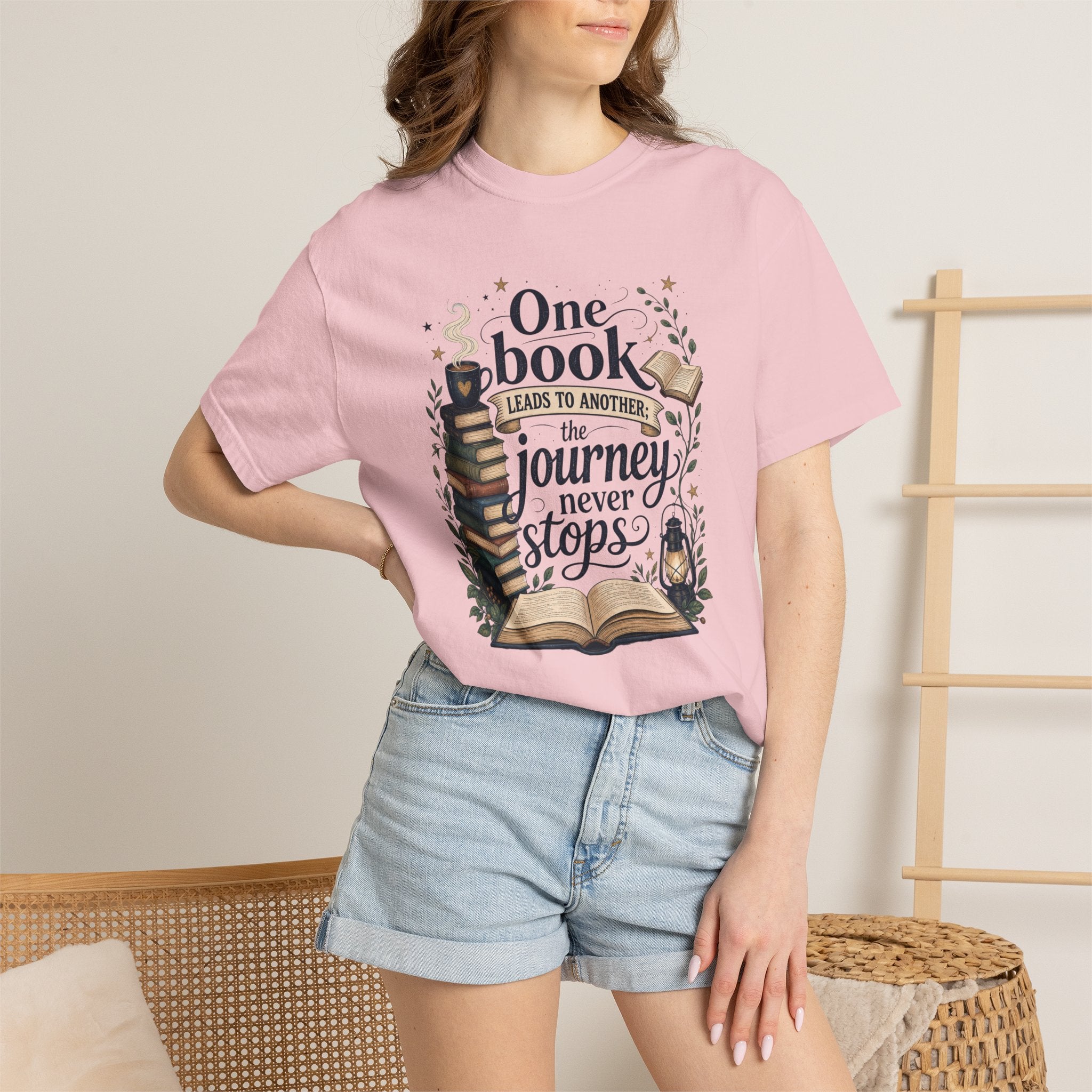 One Book Leads to Another, the Journey Never Stops Literary Graphic Tee